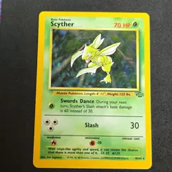 Pokemon Scyther 10/64 Jungle Holo Rare Unlimited 70 HP Basic 1999 TCG NM- - Image 1
