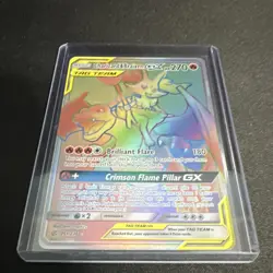 Pokemon Charizard & Braixen GX 251/236 Rainbow Rare TAG TEAM Cosmic Eclipse Holo - Image 1