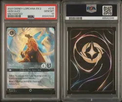 Disney Lorcana Hercules Divine Hero Rise of Floodborn Enchanted #215 PSA 10 GEM - Image 3