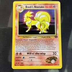 Brock's Ninetales 3/132 Unlimited Holo Rare Gym Challenge Pokemon Card - Image 1