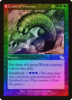 Crush of Wurms FOIL Judgment HEAVILY PLD Green Rare MAGIC MTG CARD ABUGames - Image 1