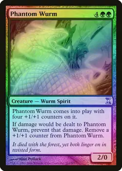 Phantom Wurm FOIL Time Spiral PLD Green Uncommon MAGIC MTG CARD ABUGames - Image 1
