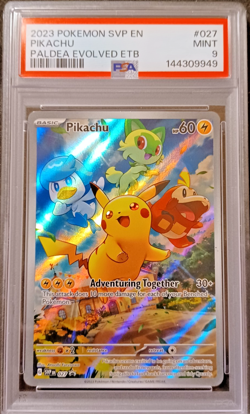 2023 Pokemon Scarlet & Violet Promo Cards Pikachu 027 Holo PSA Mint 9 - Image 1