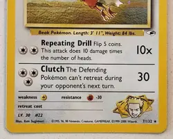 Lt. Surge's Fearow 7/132 Gym Heroes Holo Rare Pokemon Card LP - Image 4