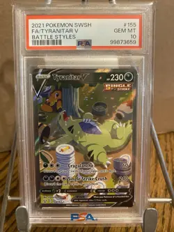 Pokemon Battle Styles 155 Tyranitar V Alternate Alt Art PSA 10 - Image 1