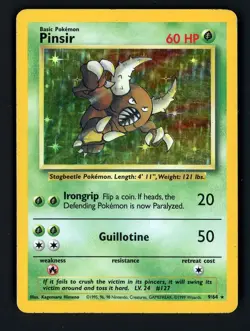 Pinsir HP 9/64 - Holo Jungle No Symbol Error - Pokemon - Image 1