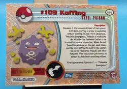 Koffing #109 2000 Topps Pokemon Series 2 Tv Animation Edition Blue Logo Non-Holo - Image 2