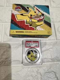 2023 POKEMON JAPANESE COIN PROMO PIKACHU 2023 WORLD CHAMPIONSHIPS COIN SET-BLACK - Image 1