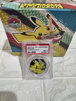 2023 POKEMON JAPANESE COIN PROMO PIKACHU 2023 WORLD CHAMPIONSHIPS COIN SET-BLACK - Image 2