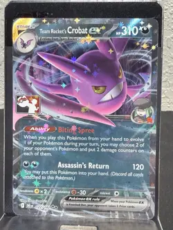 Pokemon TCG Team Rockets Crobat EX 122/182, Prize Pack Series 8 Playstamp - Image 1