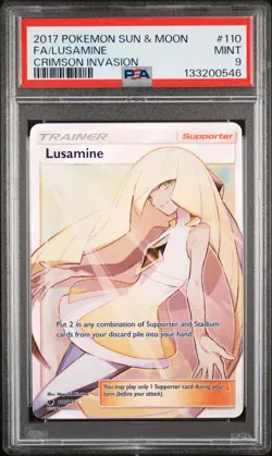 2017 Pokemon Sun & Moon Crimson Invasion #110 Fa/Lusamine Crimson Invasion PSA 9 - Image 1