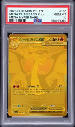 2025 POKEMON PFL EN-PHANTASMAL FLAMES MEGA HYPER RARE MEGA CHARIZARD X EX PSA 10 - Image 1