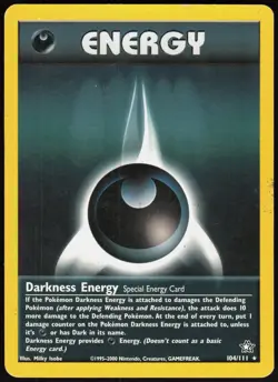 Neo Genesis Darkness Energy 104/111 Rare Pokemon Unlimited MP - Image 1