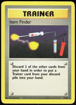 Base Set Unlimited Item Finder 74/102 Rare Pokemon MP - Image 1