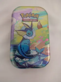 Pokemon TCG Scarlet And Violet Prismatic Evolutions Vaporeon Mini Tin Sealed New - Image 5