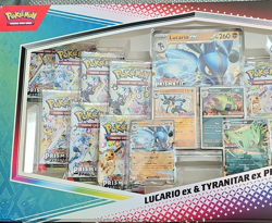 Pokemon Prismatic Evolutions Lucario & Tyranitar EX Premium Booster Box - Image 1
