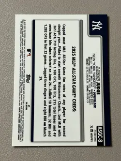 2025 Topps Chrome Update Series - 2025 All-Star Refractor Aaron Judge #ASGC-8 - Image 2