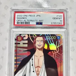 PSA10 One Piece Card Shanks OP01-120 SEC Secret Parallel Romance Dawn Japanese - Image 2