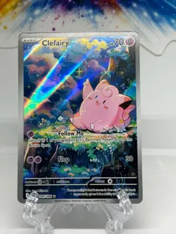 Clefairy 094/088 AR Art Rare Pokemon Card SV Set Full Art Holo Near Mint - Image 2