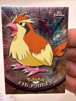 Pokemon TCG Topps Chrome Series 1 Holo Foil Card Pidgey #16 2000 TV Animation - Image 1