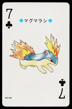 Quilava 7 of Clubs Pokemon Gold Deck Playing Cards Heavily Played - Image 1