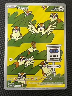 Pokemon Pidgey Illustration Rare SV03: Obsidian Flames 207/197 NM - Image 1