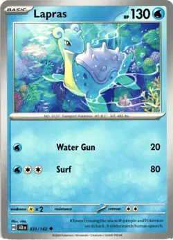 Pokemon Stellar Crown Lapras Regular Uncommon Card - Image 1