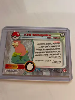 2000 Topps Pokemon TV Animation Series 1 Slowpoke #79 Holofoil Card - Image 2