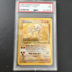 1999 Pokemon Fossil Hitmonlee Holo #7 PSA 7 NM Kabutops Holo #9 PSA 7 NM - Image 2