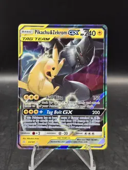 Pokemon TCG Pikachu & Zekrom GX 33/181 SM Sun & Moon Team Up Ultra Rare Holo NM - Image 1