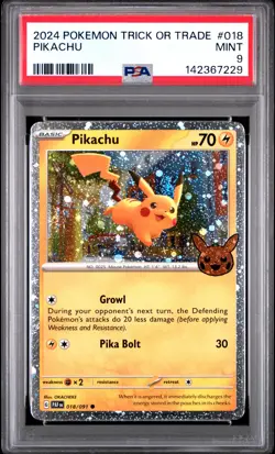 2024 POKEMON TRICK OR TRADE #018 PIKACHU PSA 9 - Image 1