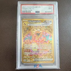 Pokemon Charizard ex 228/197 SV03 Obsidian Flames Hyper Rare PSA 9 Holo EX - Image 1