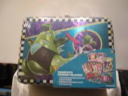 POKEMON TCG TREASURE CHEST-2 FOILS SCREAM TAIL/ IRON VALIANT - 6 TCG BOOSTER PAC - Image 1