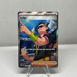 Pokemon Judge 222/182 Sv10: Destined Rivals Holo Full Art Ultra Rare Trainer - Image 1