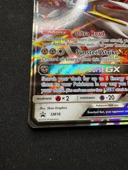 Solgaleo GX SM16 Holo Rare Black Star Promo Card Sun & Moon LP - Image 4