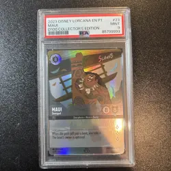 2023 Disney Lorcana EN P1 #23 MAUI D100 Collector's Edition Promo / PSA 9 - Image 1