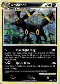 Pokemon Umbreon 10/90 Undaunted Cracked Ice Holo Rare MP - Image 1