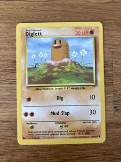Diglett 47/102 Base Set Non-Holo Regular Common Unlimited Pokemon Card TCG - Image 2
