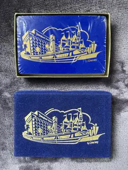 Disneyland Hotel Monorail Castle Playing Cards Deck New Vintage Sealed Blue - Image 3