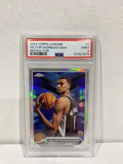 2023-24 Topps Chrome Victor Wembanyama Refractor Rookie RC Card! PSA 9 MINT # 1 - Image 1