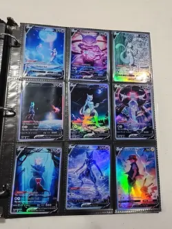 Lot of 9 Custom holo fanart mixed V Pokemon Trading Card Sleeved & Top Loaded!! - Image 1