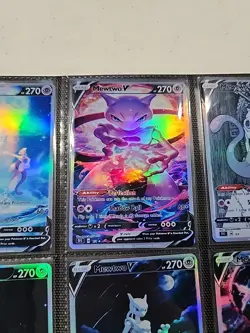 Lot of 9 Custom holo fanart mixed V Pokemon Trading Card Sleeved & Top Loaded!! - Image 4