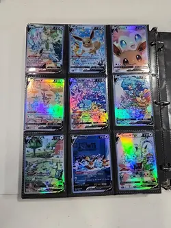 Lot of 9 Custom holo fanart mixed V Pokemon Trading Card Sleeved & Top Loaded!! - Image 2