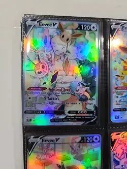 Lot of 9 Custom holo fanart mixed V Pokemon Trading Card Sleeved & Top Loaded!! - Image 3