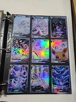 Lot of 9 Custom holo fanart mixed V Pokemon Trading Card Sleeved & Top Loaded!! - Image 1
