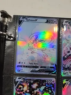 Lot of 9 Custom holo fanart mixed V Pokemon Trading Card Sleeved & Top Loaded!! - Image 2