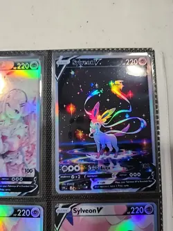 Lot of 9 Custom holo fanart mixed V Pokemon Trading Card Sleeved & Top Loaded!! - Image 4