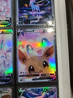 Lot of 9 Custom holo fanart mixed V Pokemon Trading Card Sleeved & Top Loaded!! - Image 5