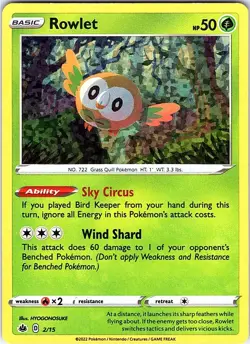 Pokemon Rowlet AR 082/080 M3 Nihil Zero JP Art Rare NM + Bonus Card - Image 3