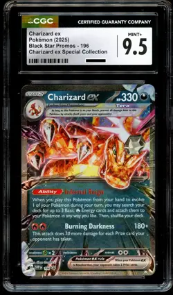 CGC 9.5 MINT+ Charizard Ex 196 SVP Black Star Promo SVP196 HOLO Pokemon Card - Image 1